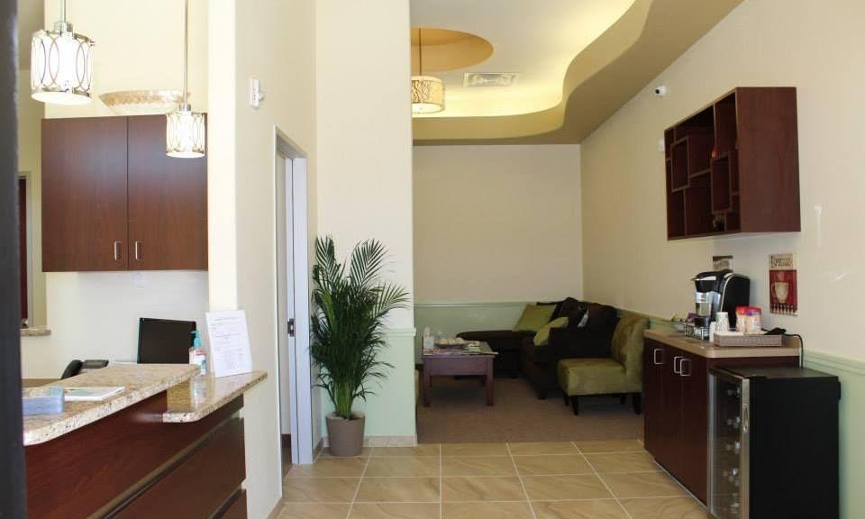 Front desk and dental patient waiting area at our Prosper TX dentist office
